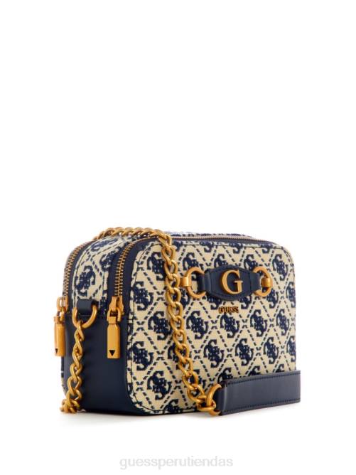GUESS bolso cámara izzy en jacquard con logo mujer 0P8X2963 logotipo azul marino bolsas