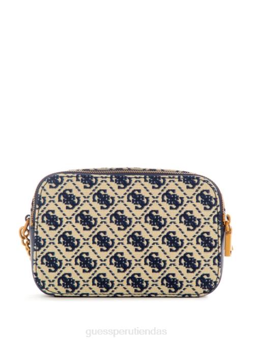 GUESS bolso cámara izzy en jacquard con logo mujer 0P8X2963 logotipo azul marino bolsas