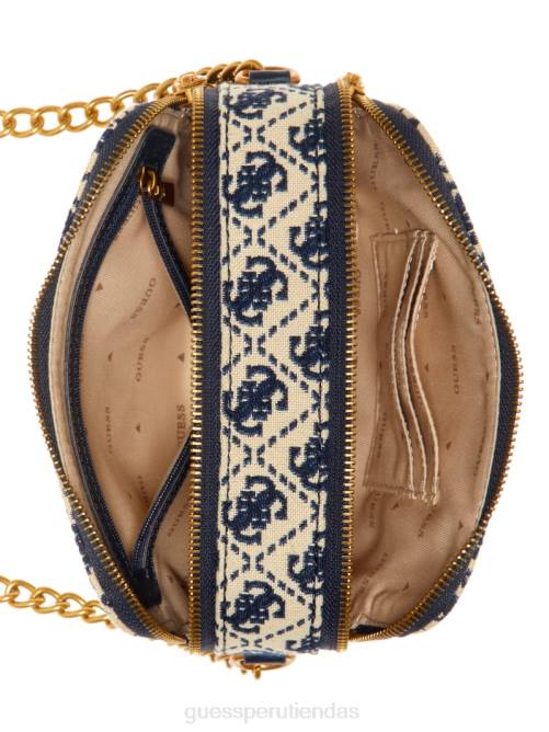 GUESS bolso cámara izzy en jacquard con logo mujer 0P8X2963 logotipo azul marino bolsas