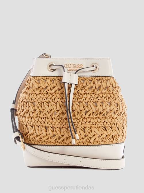 GUESS bolso bombonera de paja de crochet liguria mujer 0P8X2954 blanco bolsas