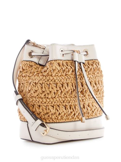 GUESS bolso bombonera de paja de crochet liguria mujer 0P8X2954 blanco bolsas