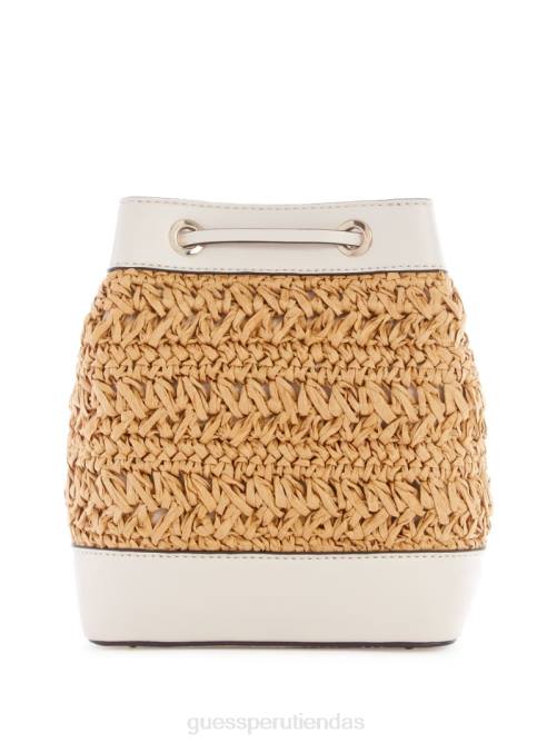 GUESS bolso bombonera de paja de crochet liguria mujer 0P8X2954 blanco bolsas