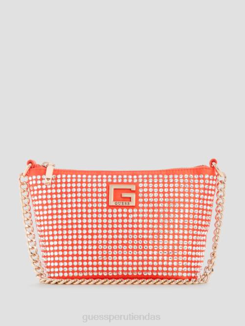 GUESS bolso bombonera dorado con glamour y cierre superior mujer 0P8X3003 naranja bolsas