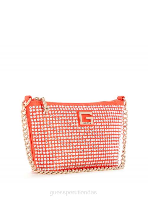 GUESS bolso bombonera dorado con glamour y cierre superior mujer 0P8X3003 naranja bolsas