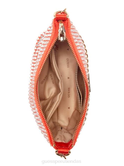 GUESS bolso bombonera dorado con glamour y cierre superior mujer 0P8X3003 naranja bolsas