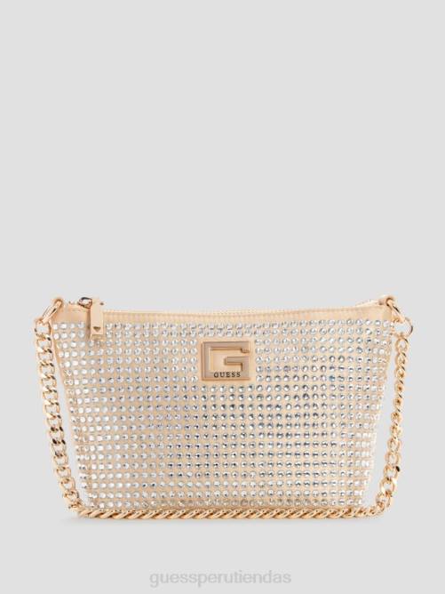 GUESS bolso bombonera dorado con glamour y cierre superior mujer 0P8X3004 oro pálido bolsas