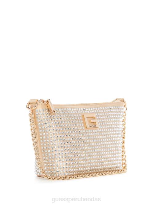 GUESS bolso bombonera dorado con glamour y cierre superior mujer 0P8X3004 oro pálido bolsas