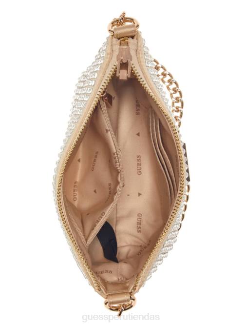 GUESS bolso bombonera dorado con glamour y cierre superior mujer 0P8X3004 oro pálido bolsas