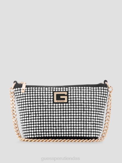 GUESS bolso bombonera dorado con glamour y cierre superior mujer 0P8X3046 estampado floral negro bolsas