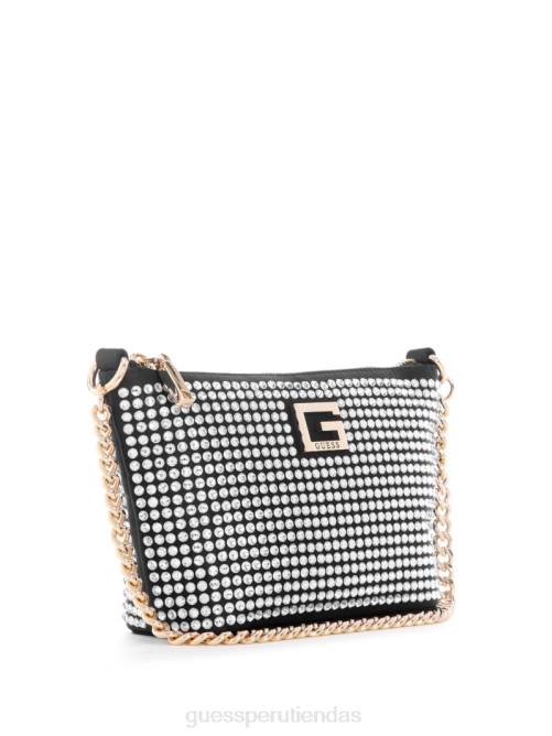 GUESS bolso bombonera dorado con glamour y cierre superior mujer 0P8X3046 estampado floral negro bolsas