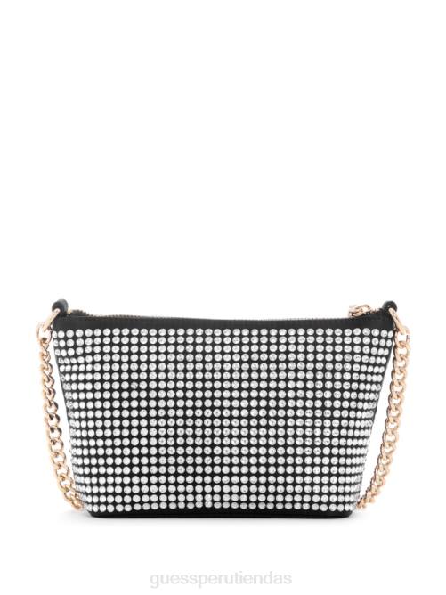 GUESS bolso bombonera dorado con glamour y cierre superior mujer 0P8X3046 estampado floral negro bolsas