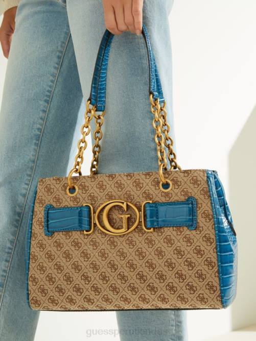 GUESS bolso de lujo aviana mujer 0P8X3123 café con leche/azul bolsas