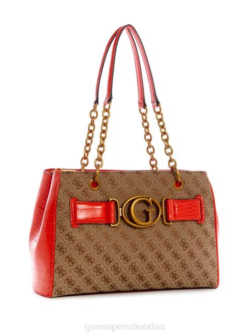 GUESS bolso de lujo aviana mujer 0P8X3124 café con leche/naranja bolsas