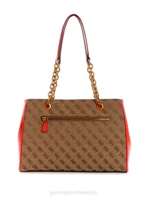GUESS bolso de lujo aviana mujer 0P8X3124 café con leche/naranja bolsas