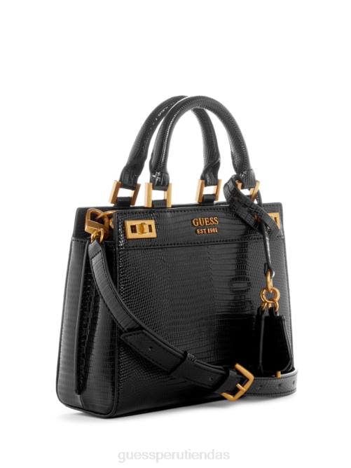 GUESS bolso mini satchel katey lagarto mujer 0P8X3259 estampado floral negro bolsas