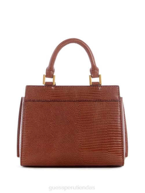 GUESS bolso mini satchel katey lagarto mujer 0P8X3260 coñac bolsas