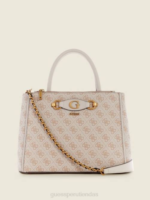 GUESS bolso satchel con logo izzy mujer 0P8X2839 acero bolsas