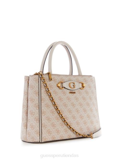 GUESS bolso satchel con logo izzy mujer 0P8X2839 acero bolsas