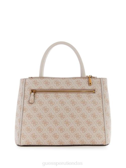 GUESS bolso satchel con logo izzy mujer 0P8X2839 acero bolsas