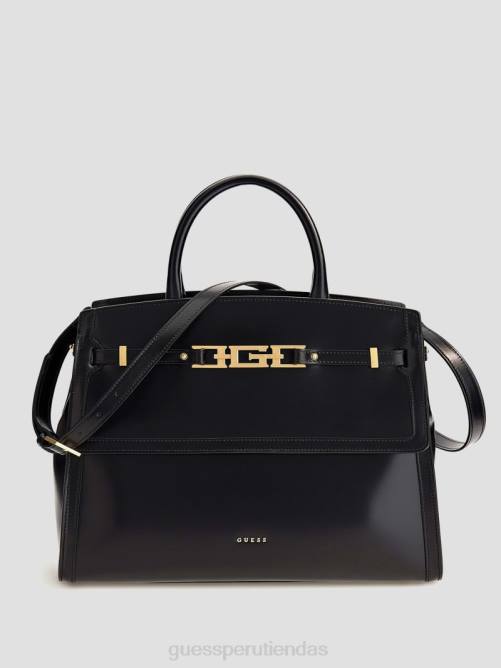 GUESS bolso satchel cristina mediano de piel mujer 0P8X2864 estampado floral negro bolsas