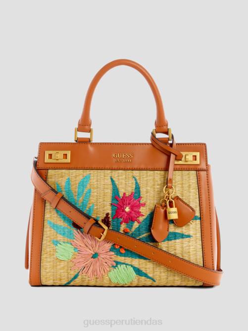 GUESS bolso satchel de lujo katey de paja mujer 0P8X3294 azul/náutico wah bolsas