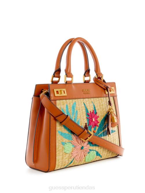 GUESS bolso satchel de lujo katey de paja mujer 0P8X3294 azul/náutico wah bolsas
