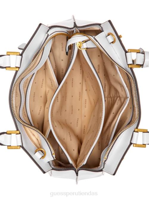 GUESS bolso satchel de lujo katey de paja mujer 0P8X3309 nuevo lavado bronceado bolsas