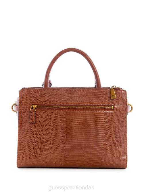 GUESS bolso satchel elite society texturizado ginevra mujer 0P8X2835 coñac bolsas