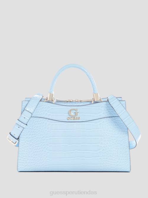 GUESS bolso satchel nell croc novia mujer 0P8X2813 azul pálido bolsas