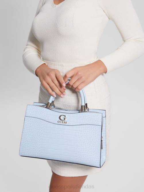 GUESS bolso satchel nell croc novia mujer 0P8X2813 azul pálido bolsas