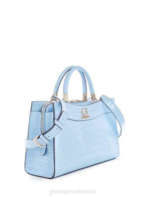 GUESS bolso satchel nell croc novia mujer 0P8X2813 azul pálido bolsas