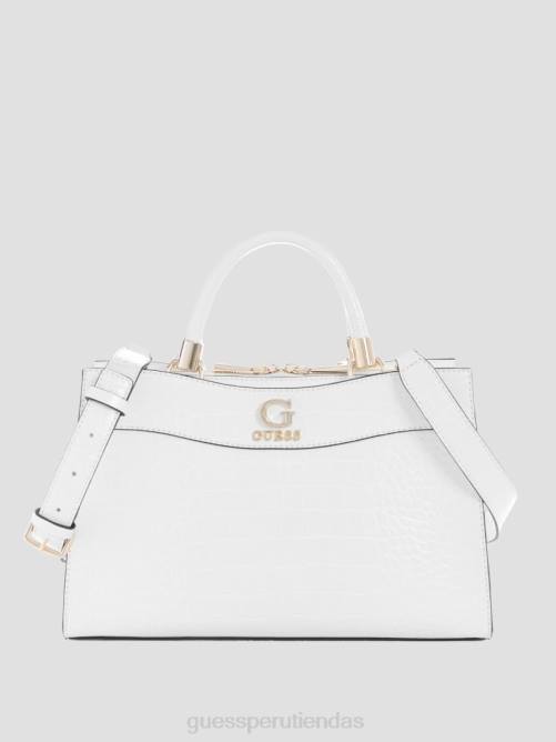 GUESS bolso satchel nell croc novia mujer 0P8X2818 blanco multicolor bolsas