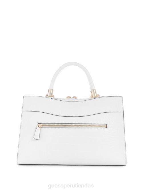 GUESS bolso satchel nell croc novia mujer 0P8X2818 blanco multicolor bolsas