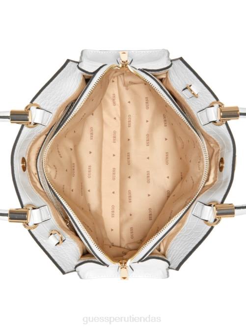 GUESS bolso satchel nell croc novia mujer 0P8X2818 blanco multicolor bolsas