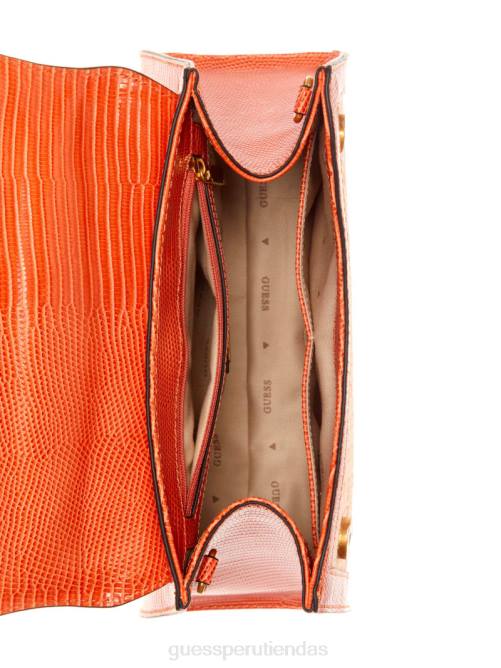 GUESS bolso satchel plegable de bambú stephi mujer 0P8X2768 logotipo naranja bolsas