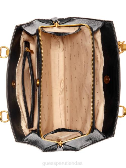 GUESS bolso satchel stephi de bambú con logo en jacquard mujer 0P8X2866 florecer bolsas