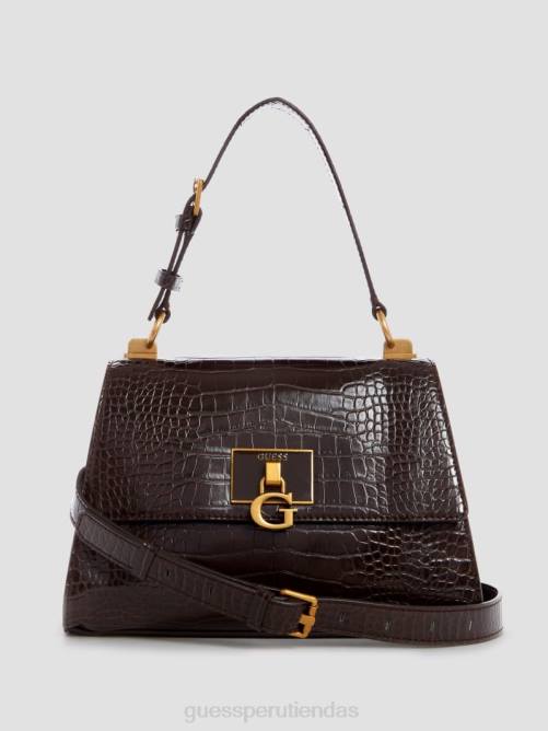 GUESS bolso stephi con asa superior y solapa mujer 0P8X3296 Café exprés bolsas