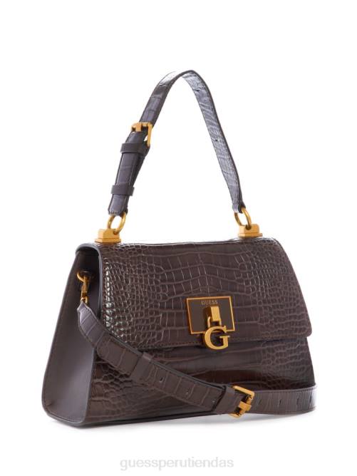 GUESS bolso stephi con asa superior y solapa mujer 0P8X3296 Café exprés bolsas