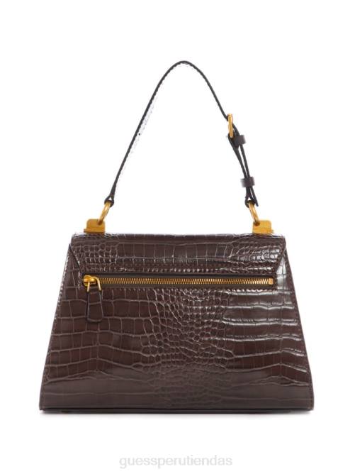 GUESS bolso stephi con asa superior y solapa mujer 0P8X3296 Café exprés bolsas