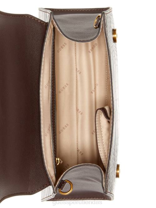 GUESS bolso stephi con asa superior y solapa mujer 0P8X3296 Café exprés bolsas