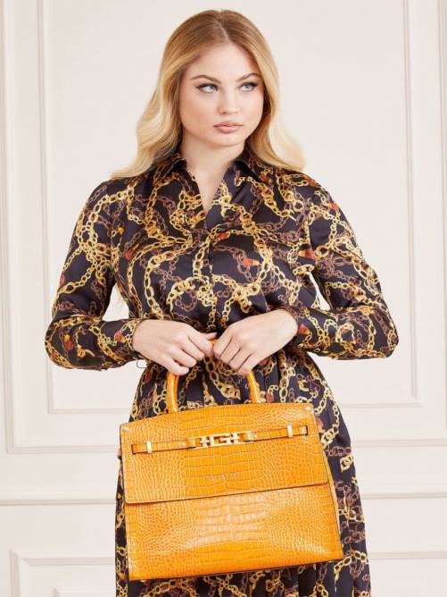 GUESS cartera cristina de piel de cocodrilo mujer 0P8X3286 naranja bolsas