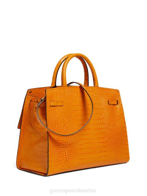 GUESS cartera cristina de piel de cocodrilo mujer 0P8X3286 naranja bolsas