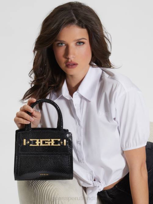 GUESS cartera cristina pequeña de piel mujer 0P8X2882 estampado floral negro bolsas