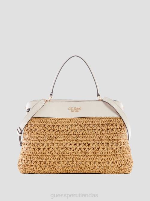 GUESS cartera de paja de crochet de liguria mujer 0P8X2953 blanco bolsas