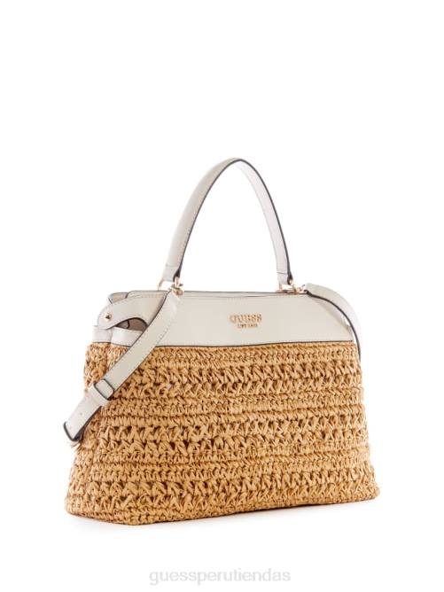 GUESS cartera de paja de crochet de liguria mujer 0P8X2953 blanco bolsas