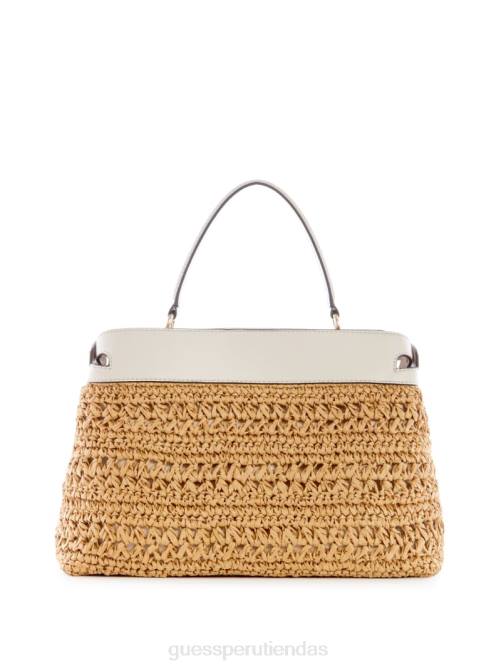 GUESS cartera de paja de crochet de liguria mujer 0P8X2953 blanco bolsas