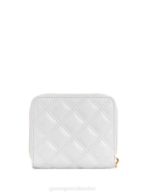 GUESS cartera giully pequeña con cremallera alrededor mujer 0P8X3137 blanco multicolor bolsas