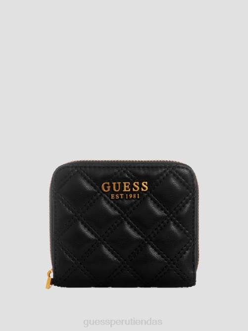 GUESS cartera giully pequeña con cremallera alrededor mujer 0P8X3138 estampado floral negro bolsas