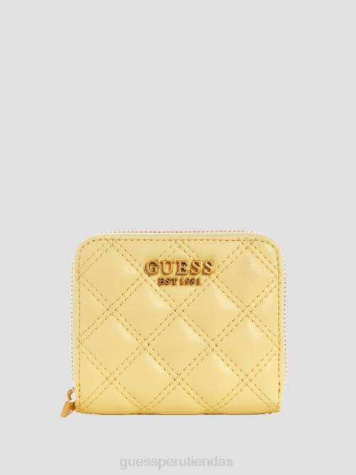 GUESS cartera giully pequeña con cremallera alrededor mujer 0P8X3142 amarillo bolsas