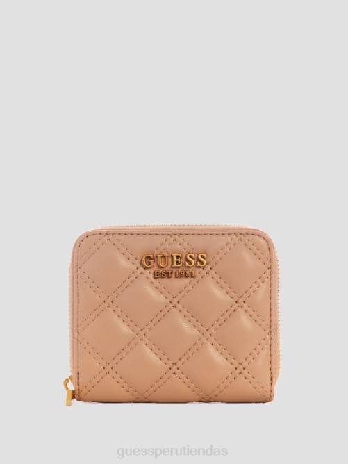 GUESS cartera giully pequeña con cremallera alrededor mujer 0P8X3151 desbordamiento beige bolsas